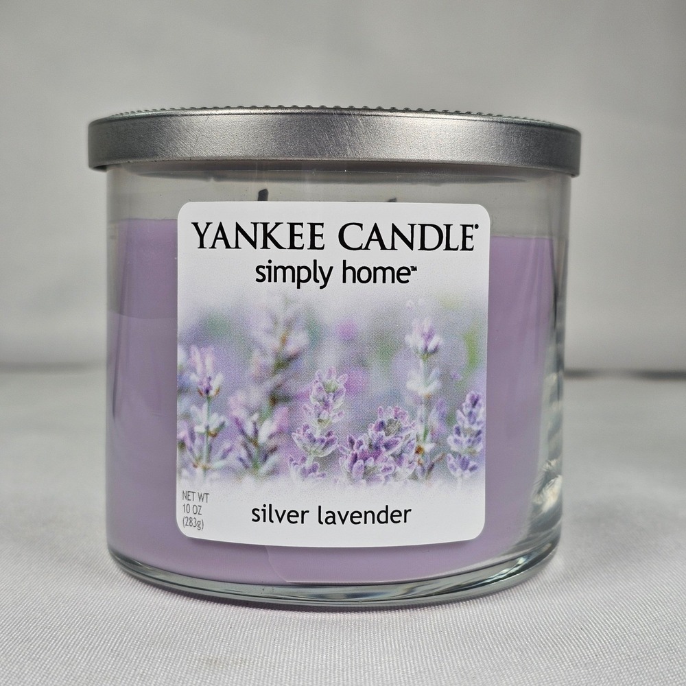 Yankee Candle Simply Home Silver Lavender 2-Wick Scented Jar Candle 10 oz NEW